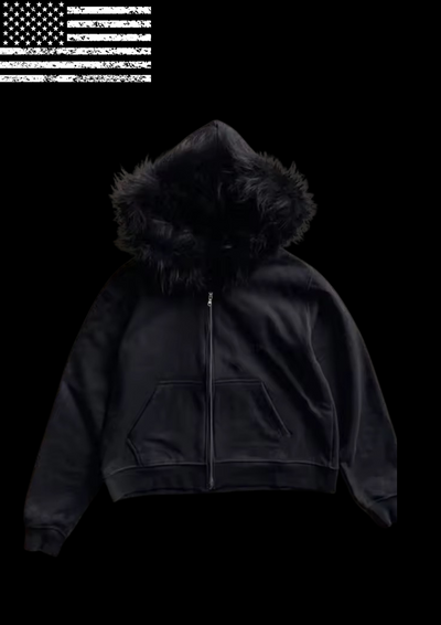 ‘BLXCK FUR’ HOODIE 𖦏