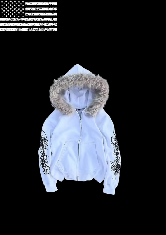 ‘TRIBAL’ FUR HOODIE 𖦏