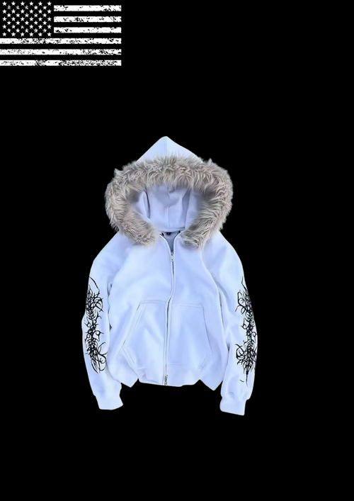 ‘TRIBAL’ FUR HOODIE 𖦏